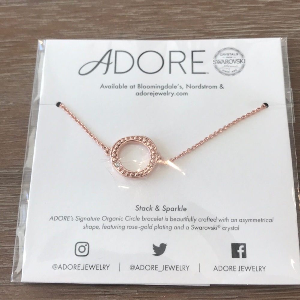 ADORE Stack & Sparkle Rose God Circle Bracelet